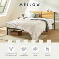 thumbnail image 4 of Mellow KASI Metal & Wood Platform Bed Frame with Built-In Headboard Shelf, Queen, 4 of 12