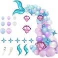 thumbnail image 2 of Guirnalda de globos de sirena, traje de cola de sirena, arco de globos para niña, decoración de fiesta de cumpleaños de sirena, suministros para bodas con globos de sirena, 2 of 7