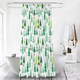 thumbnail image 3 of Christmas Tree Shower Curtain Green Christmas Tree New Year and Merry Christmas Polyester Fabric Bathroom Shower Curtain 72X72 Inches with 12pcs Hooks, 3 of 5