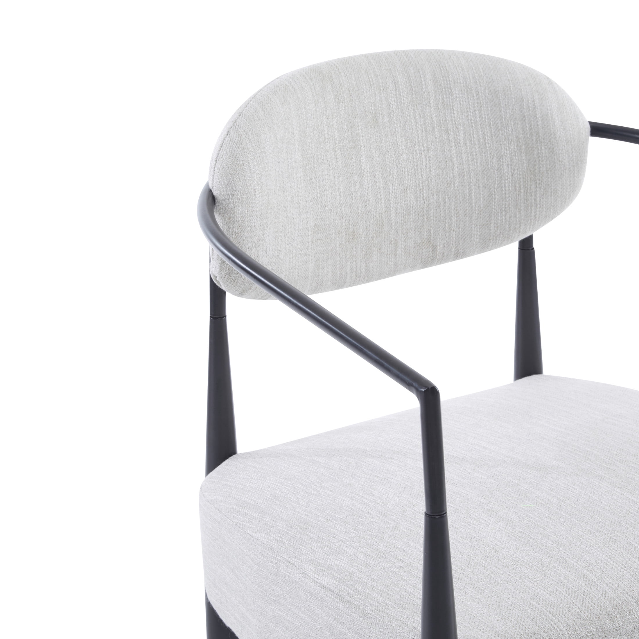 Draxiel Iron Frame Modern Upholstered Accent Chair in Beige, Black, and Gold