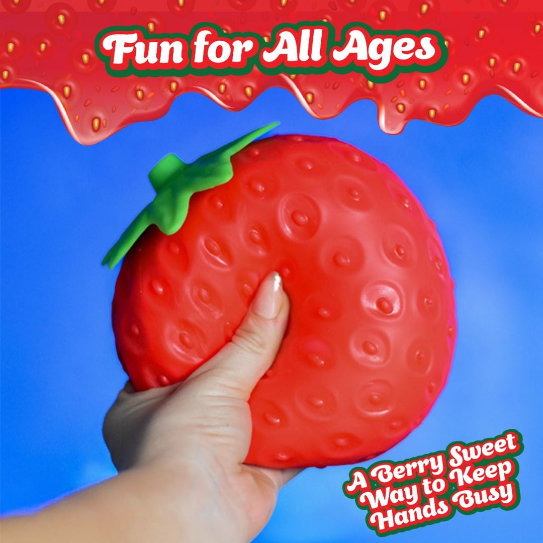 Giant squeezy Strawberry toy for Kids & Adults -  Jumbo Squishy - Realistic Slow Rising Food Fidget Toy for Stress Relief & Anxiety Relaxation 2026 - （3*3in）