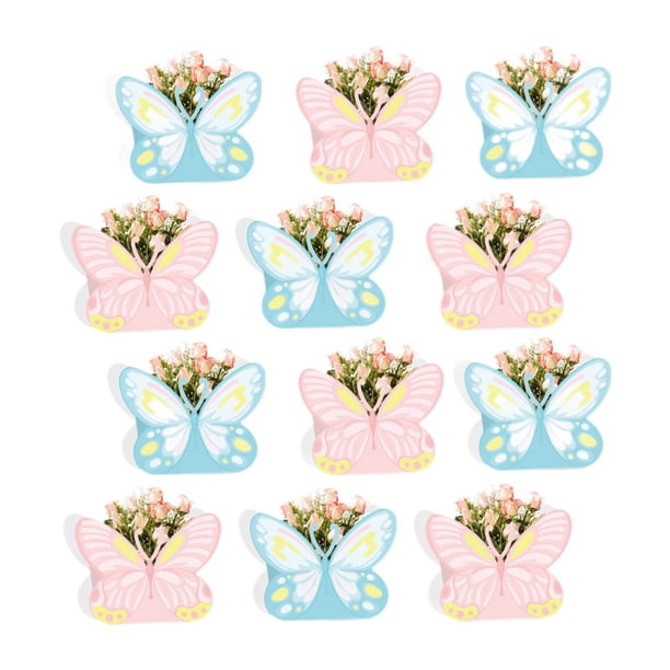 12 Cajas de Regalo con Forma de Mariposa, Caja de Papel con Flores, Decoración de Mesa, Bolso, Caja de Bombones para Bodas, Novias, Fiestas de Té.