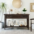 thumbnail image 1 of Deiokin 50" Classic Retro Console Table, Solid Pine Entryway Table with 3 Drawers & Open Shelf, 1 of 8