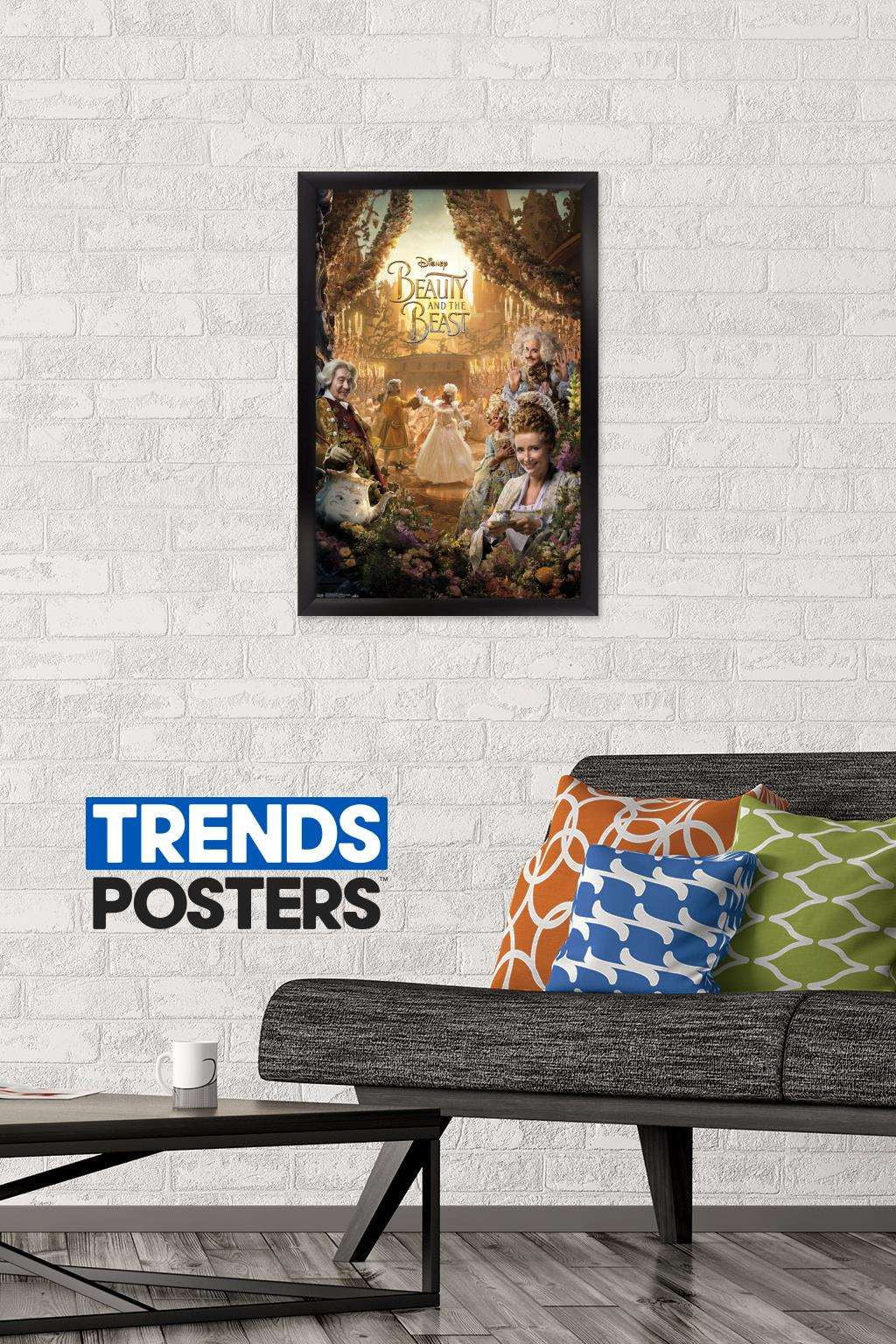 Disney Beauty And The Beast - Triptych 3 Wall Poster, 14.725" x 22.375", Framed