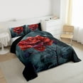 thumbnail image 3 of Castle Fairy Teens Red Rose Twin Comforter Sets,Flower Bedding Set, 3 of 8