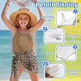 thumbnail image 6 of Xoenoiee Vintage Brown Leopard Pattern Girls Swimsuit with Adjustable Straps Cut Out One Piece Bathing Suit with Cover Up Skirt, Comfortable Swimwear for Kids Teens, Size 17-18 Years, 6 of 7