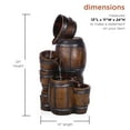 thumbnail image 6 of Alpine Corporation 24"H Indoor/Outdoor Tiered Barrels and Buckets Fountain, Brown, 6 of 11