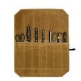 thumbnail image 1 of Waxed Canvas Cutter Roll Bag Extra-wide Pocket For Chef's Knives Lightweight, 1 of 12