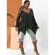 thumbnail image 4 of Camiseta con Detalles Escotados de Escalera de Talla Extra Rosegal  Mangas largas de talla grande, 4 of 5