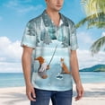 thumbnail image 3 of Fotbe Gnome And Red Fox Fishing Camisa Hawaiana para Hombre Unisex – Camisa Casual de Verano con Botones de Manga Corta de Algodón y Lino,Medium, 3 of 7