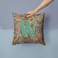 thumbnail image 2 of Letter W Retro Tribal Alphabet Initial Fabric Decorative Pillow, 2 of 4