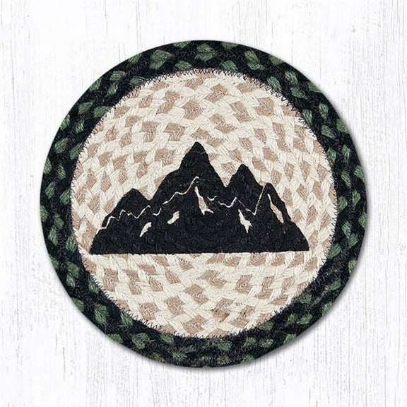 Capitol Importing 80-116MS Mountain Silhouette Printed Swatch Round Rug, 10 x 10 in.