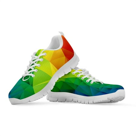 

Vibrant Rainbow Spectrum Triangle Geometric Printed Flats Shoes Woman Spring/Autumn Female Sneakers Breathable Shoes