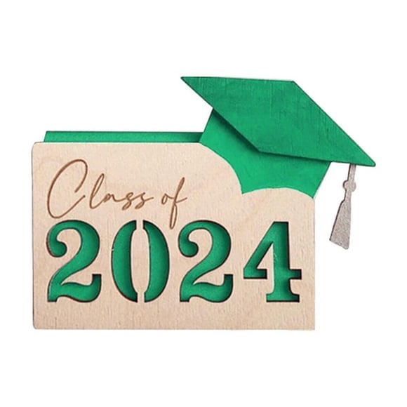 Billuyoard Caja negra para tarjetas de graduación con caja para tarjetas de regalo estilo sobre doblada a mano, tarjetero personalizado Artesanía Verde