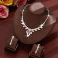 thumbnail image 5 of Prom Jewelry Set for Women Rhinestone Necklace Earrings Set Sparkling Silver Crystal Necklace Earrings Sets Bridal Wedding Prom Costume Jewelry Sets for Women, 5 of 6