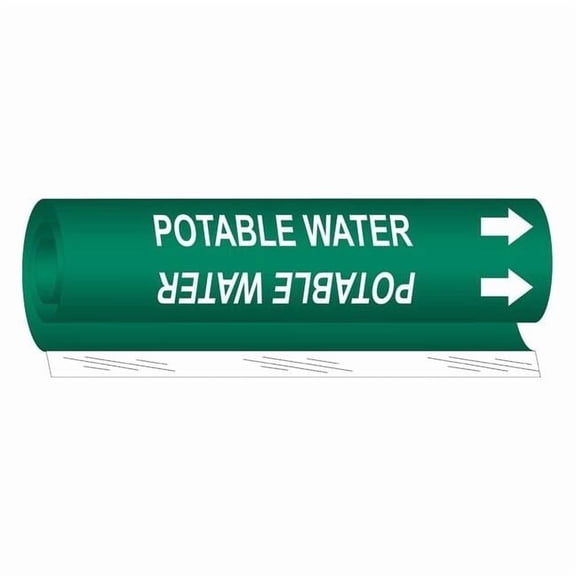 Brady Pipe Marker,Potable Water,1/2to1-3/8 In 5744-O