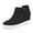 BLACK, variant on Women's Platform Wedge Sneaker Ankle Booties