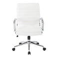 thumbnail image 3 of Mid Back Manager's Faux Leather Chair in White with Chrome Base, 3 of 7