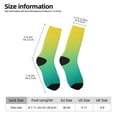 thumbnail image 2 of Vsdgher Teal To Yellow Gradient Crew Socks for Men & Women, Breathable Casual Athletic Ankle Socks, 2 of 6
