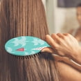 thumbnail image 3 of Turquoise Christmas Tree Pattern Hair Brush,Girls Detangling Hair Brush,Glide Through Tangles with Ease for Wet & Dry Hair,8.8"X2.8", 3 of 7