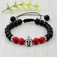 thumbnail image 2 of EOEMY Natural Gemstone Beads Buddha Head Beaded Men Womens Lava Bead Handmade Bracelet-K014-2, 2 of 3