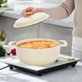 thumbnail image 6 of Alvantor 5QT Enameled Cast Iron Dutch Oven with Lid, Round Braising Pot, Oven Safe 500°F, Induction Compatible, Ceramic White, 6 of 7