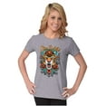 thumbnail image 4 of Stay Wild Tiger Head Rose Tattoo Womens Fitted Plus Size Graphic Tee Brisco Brands 2X, 4 of 5