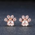 thumbnail image 3 of JingChun Dainty Paw Stud Earrings Set - Rose Gold Fill Cubic Zirconia Earring Adjustable Ring Hypoallergenic Jewelry for Puppy Lovers, 3 of 7
