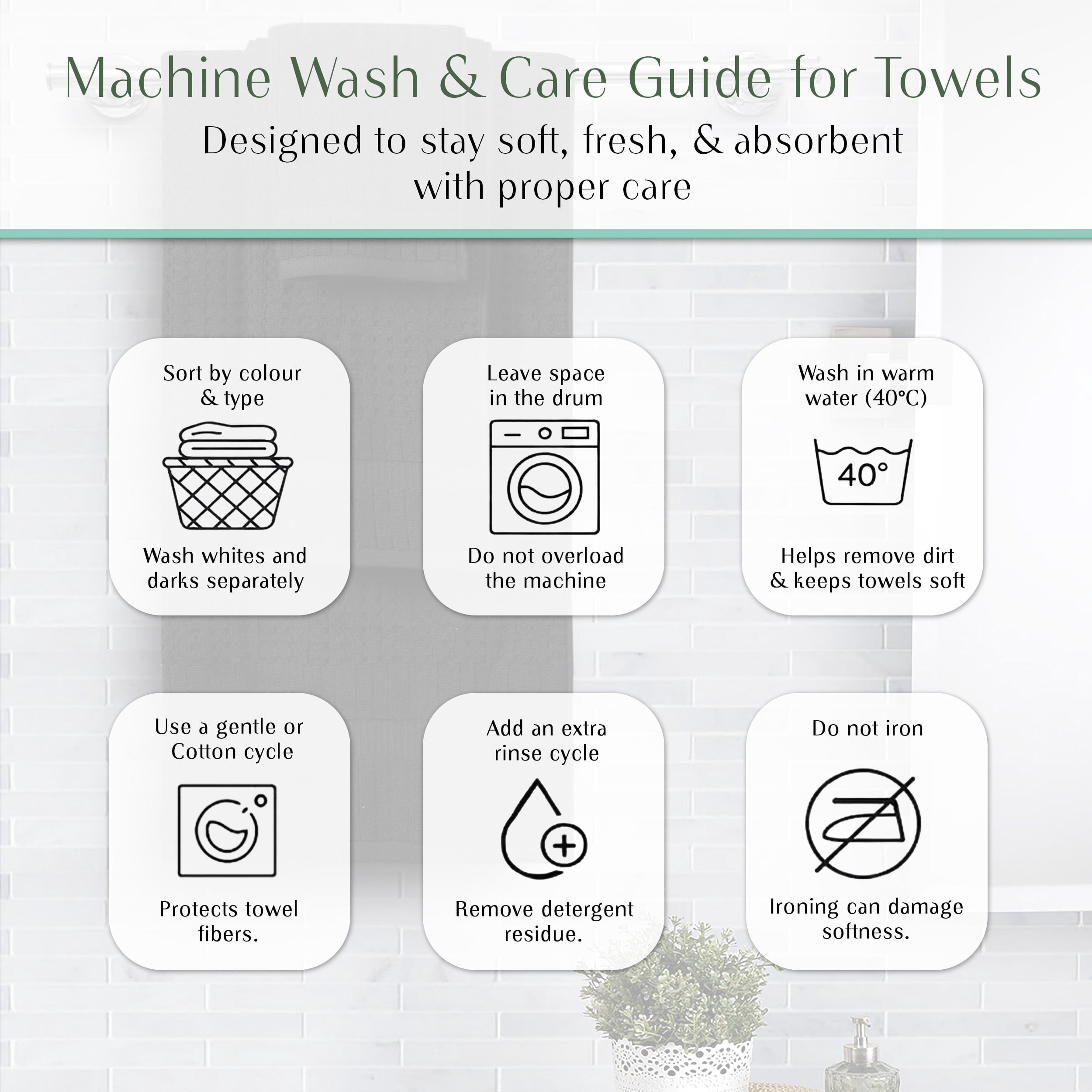 Home Weavers Willow Collection Hand Towels Set of 24 | 100% Cotton Zero Twist | 630 GSM Thick Plush | Soft, Highly Absorbent & Quick Dry | Hotel Quality Luxury Hand Towels | 16x24 Inch | Black