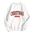 thumbnail image 4 of Fiaer Christmas Women Pullover Sweatshirts Letter Graphic Plus Size Crew Neck Long Sleeve Loose Fit Casual Trendy Warm Tops White XL, 4 of 4