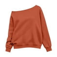 thumbnail image 4 of Vividxx Sweatshirts For Girls Off Shoulder Long Sleeve Sweatshirt Kids Solid Color Cozy Everyday Pullovers Tops Relaxed Fit Stylish Streetwear 11-12 Years, 4 of 5