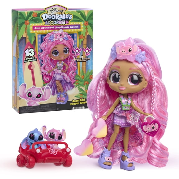 Disney Doorables ADOORBS Angel Superfan Doll, Movie Premiere, Unbox 10 Mini Accessories, 2 Exclusive Figures, Fun Play Area, Toy Gift For Collectors, Fans, Tweens, Girls & Kids 5  By Just Play
