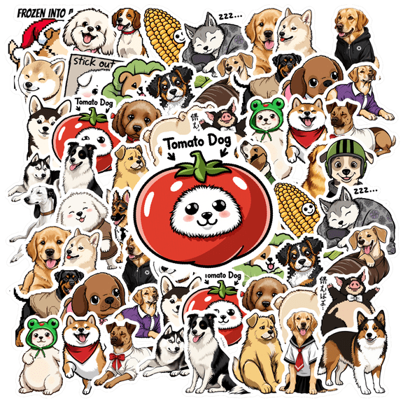 35pcs Adorable Animal Stickers Dog Kids Stickers Toy Funny Stickers for Suitcases Laptops