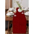 thumbnail image 2 of Red Floral Burlap Cotton Table Runner 14x72 Inches Long, Country Farmhouse Abstract Flowers Pattern Farmhouse Table Runners, Outdoor Dining Tablecloths Decor for Baby Shower/Party/Wedding, 2 of 6