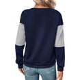 thumbnail image 6 of Hibeli Women Color Block Spliced Crew Neck Long Sleeve Pullover Top, 6 of 7