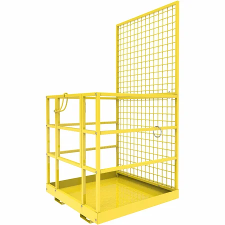 HTGHTG 43 x45 Forklift Safety Cage Basket Safety Cage 2 Person Work Platform 1300LBS Tractor Attachments