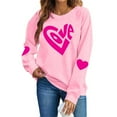 thumbnail image 2 of Xuyuer Valentine's Sweatshirt Women Love Heart Graphic Pullover Top Valentines Gifts Shirt, 2 of 9