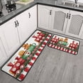 thumbnail image 3 of Set Of 2 Christmas Kitchen Rugs Welcome Christmas Snowflake Kitchen Rugs and Mats Anti Fatigue Kitchen Floor Matfor Bath Cooking (47x17+30x17 Inches), 3 of 7