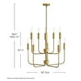 thumbnail image 6 of 83636LCB Lark Austen - 50W 10 LED Medium Chandelier-24 Inches Tall and 30 Inches Wide-Lacquered Brass Finish, 6 of 12