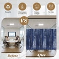 thumbnail image 6 of Navy Blue Window Privacy Film, Retro Oil Painting Modern Abstract Art Aesthetics Static Cling UV Sun Blocking Tint Film Heat Control Windows Films for Bedroom Bathroom, Window Stickers 29.5"x78.7", 6 of 8