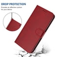 thumbnail image 4 of Wallet Case For Motorola Edge (2025), RFID Blocking Credit Card Holder,Premium PU Leather Folio Magnetic Closure Flip Kickstand Function with Hand Strap Shockproof Cover Women Men,Red, 4 of 9