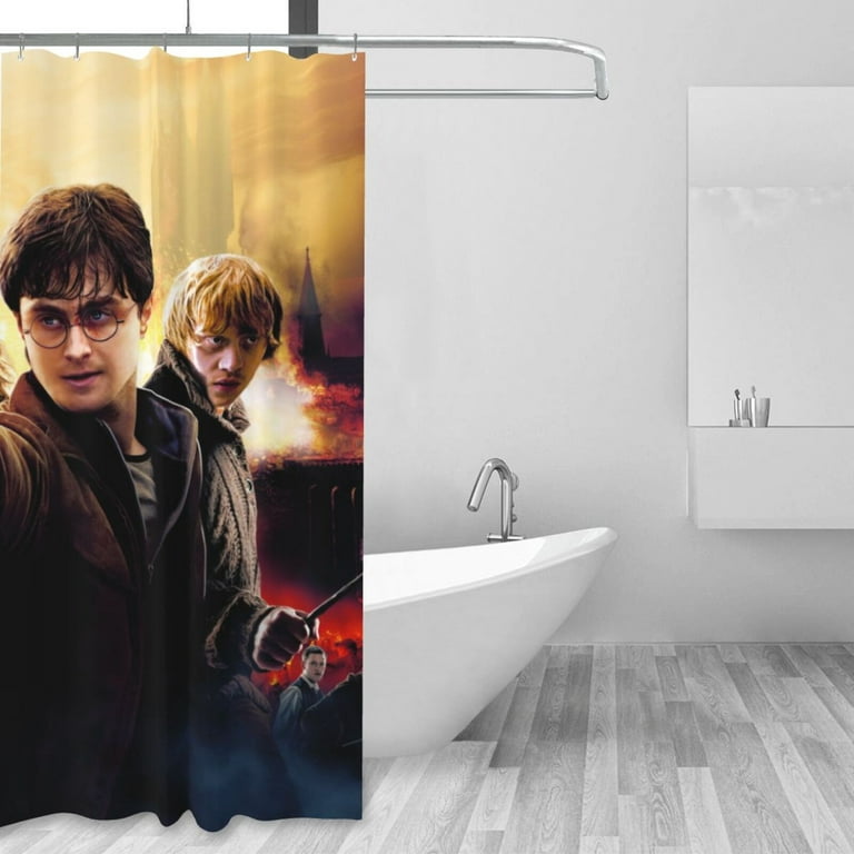 Harry Potter Shower Curtain Bathroom Decor Polyester Waterproof Bath Curtains with Hooks 60x72 Inches, Size: Iron
