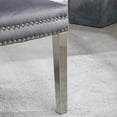 thumbnail image 5 of Montura Contemporary Tufted Velvet Chair with Nailhead Trim(Set of 2) in Gray, 5 of 12