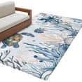 thumbnail image 2 of 3'x5' Area Rugs, Blue Turtle Coastal Indoor Outdoor Area Rug for Living Room Bedroom, Octopus Summer Beach Coral Starfish Seahorse Bathroom Rugs Kitchen Floor Carpet Mats Home Decor Aesthetic, 2 of 8
