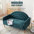 thumbnail image 6 of Loveseat Sofa for Small Spaces,49.6" Mid-Century Modern Linen Small Couch with Arched Backrest,2-Seater Upholstered Settee,600 lbs Capacity,Turquoise, 6 of 6