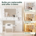 thumbnail image 4 of SunsGrove White Farmhouse Vanity Set with 2 Drawers, 2 Cabinets & LED Mirror for Bedroom, 4 of 9