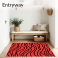 thumbnail image 3 of ODIKA 4'x6' Machine Washable Non-Slip Area Rug, Modern Wave Interlocking Lattice Inspired by Sands High Traffic Rug with Pad, Red, 711879, 3 of 8