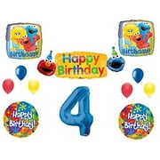 Sesame Street Elmo Balloon Bouquet 5th Birthday 5 pcs - Party Supplies