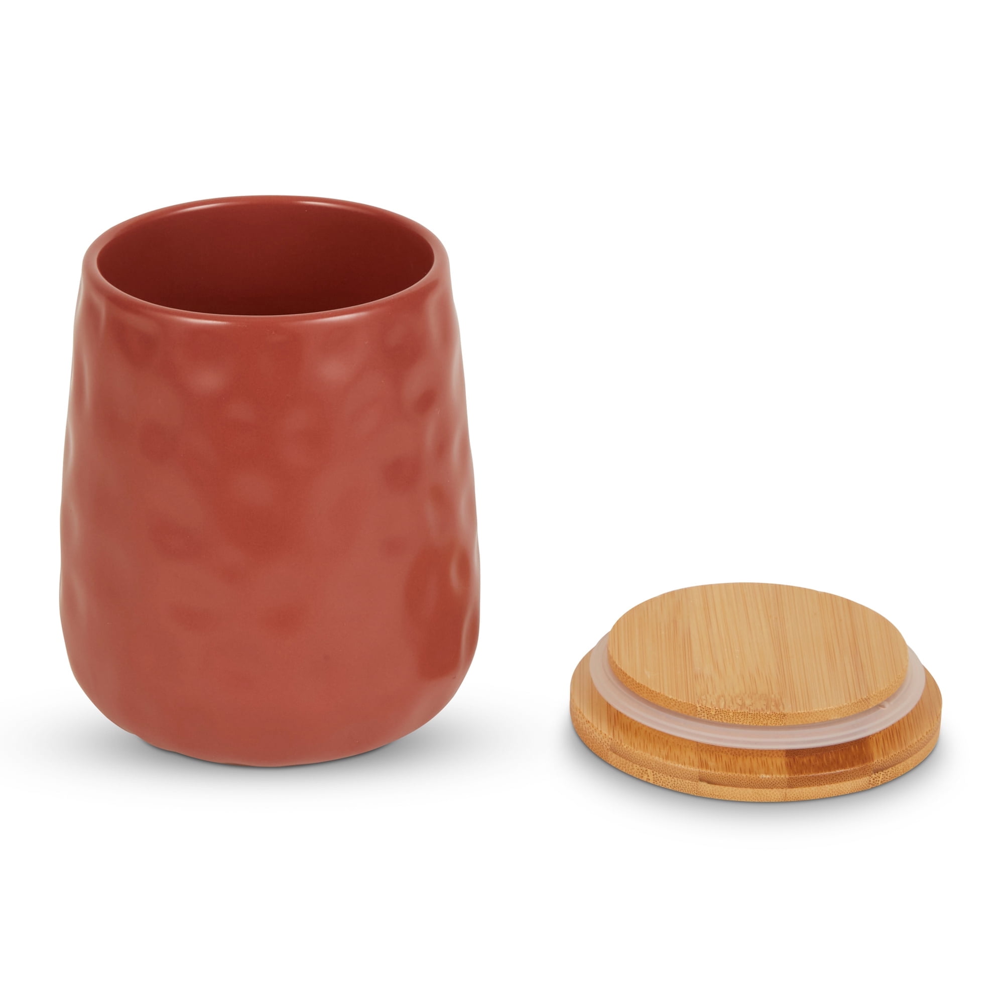DII Kitchen Accessories Textured Matte Ceramic Canister Set, Cinnamon, Dimple, 2 Piece