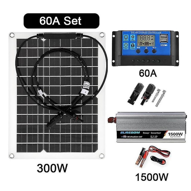 Kit de Sistema de energía solar ACTIVE 300W Panel solar con controlador 10-60a Inversor solar